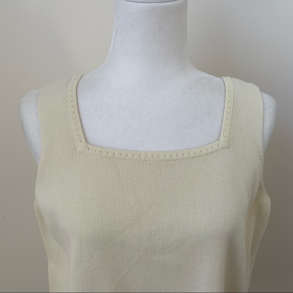 August Max Woman Vintage Square Neck Knit Tank Top - Picture 2 of 6